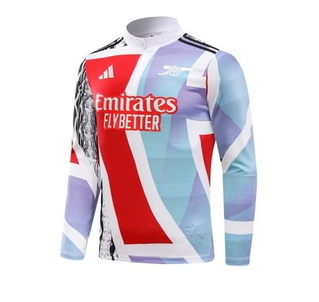2024/2025 Arsenal Half-Pull Training Suit Red And Blue print Football Shirt 1:1 Set