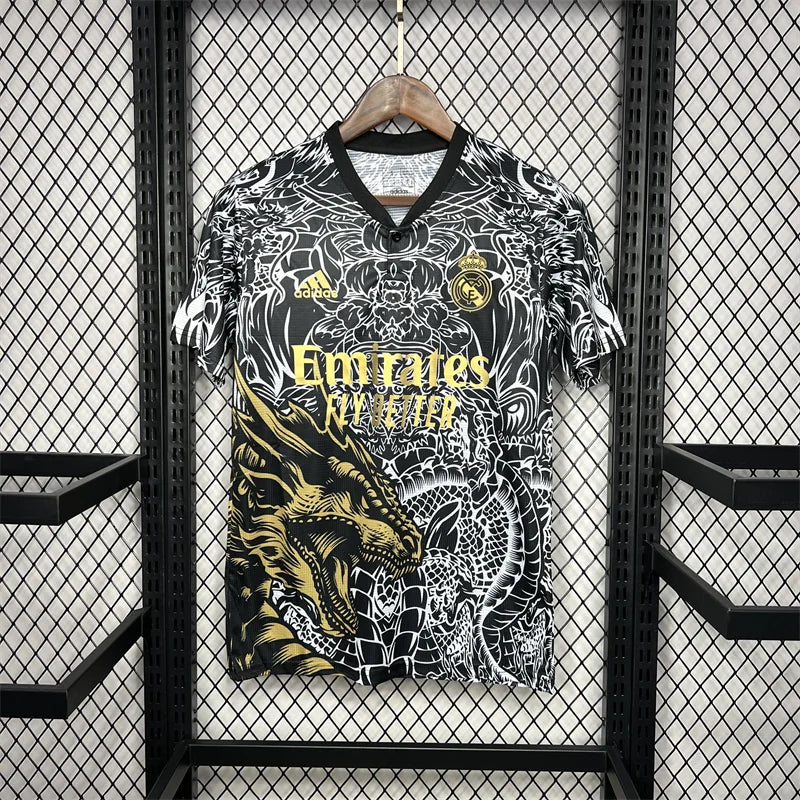 2024/2025 Real Madrid Black Dragon pattern Special Edition Jersey