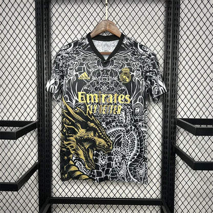 2024/2025 Real Madrid Black Dragon pattern Special Edition Jersey