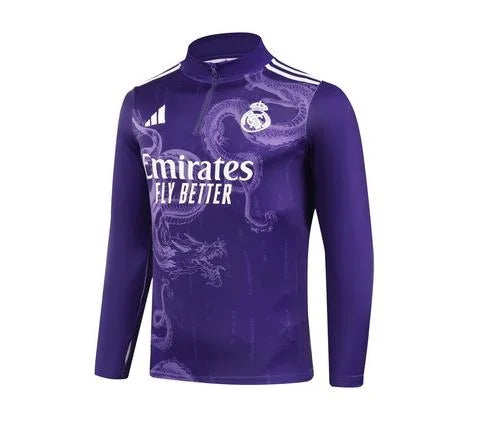 2024/2025 Real Madrid Royal Purple Special Edition Half-Pull Training Suit Football Shirt 1:1 Set