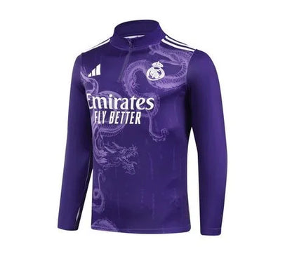 2024/2025 Real Madrid Royal Purple Special Edition Half-Pull Training Suit Football Shirt 1:1 Set