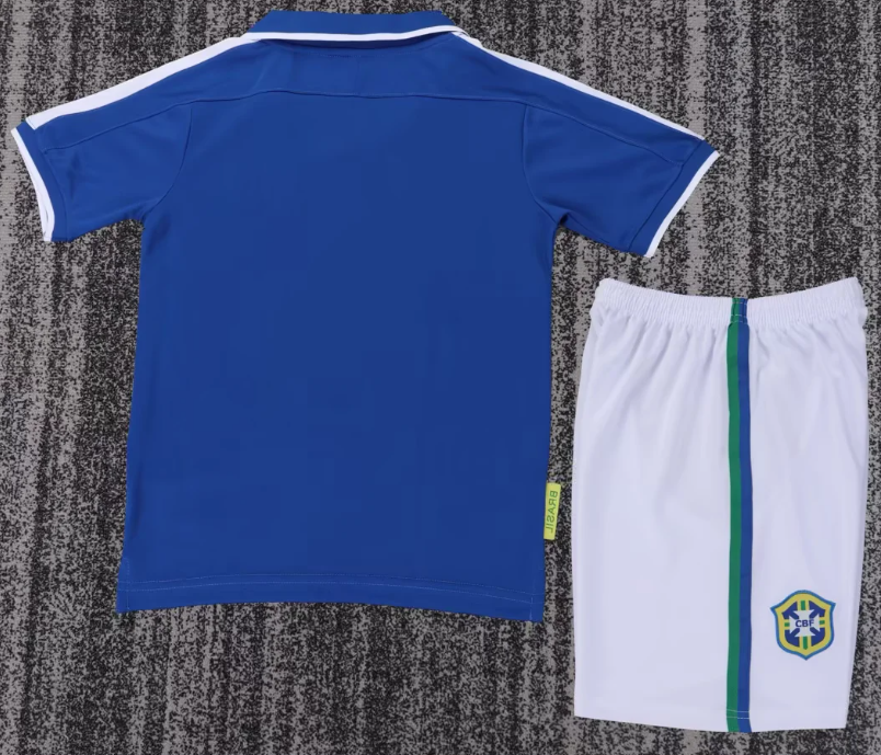 1997 Retro Brazil Soccer Jersey Away 1:1 Kids Size