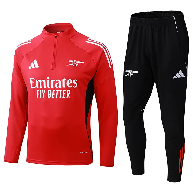 2025/2026 Arsenal Half-Pull Training Suit Red Football Shirt 1:1 Set