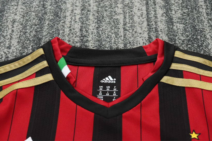 2013-2014 Retro Long Sleeve AC Milan Home Football Shirt 1:1 Kids Size