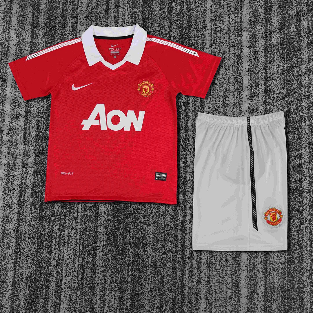 2010-2011 Retro Manchester United Home Football Shirt 1:1 Kids Size
