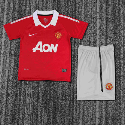 2010-2011 Retro Manchester United Home Football Shirt 1:1 Kids Size