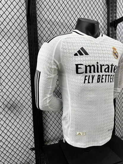 2024/2025 Player Version Real Madrid Home Long Sleeve Jersey 1:1