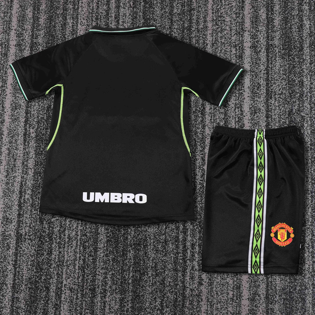 1998-1999 Retro Manchester United Third Away Football Shirt 1:1 Kids Size