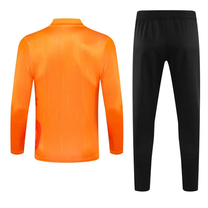 2024/2025 Real Madrid Royal Orange Special Edition Half-Pull Training Suit Football Shirt 1:1 Set