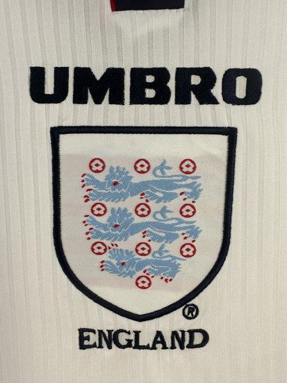 1998 Retro Long Sleeve England Home Soccer Jersey 1:1