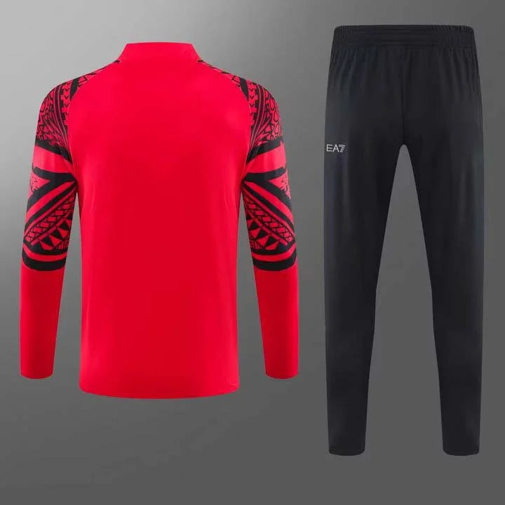 2023-2024 Napoli Half-Pull Training Suit Red Football Shirt 1:1 Set