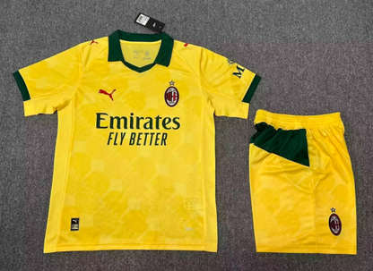 2025/2026 AC Milan Third Away Yellow Football Shirt 1:1 Kids Size