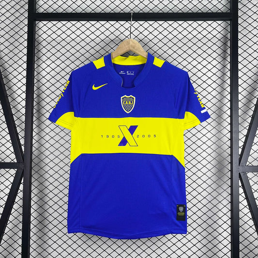 2005 Retro Boca Juniors 100th Anniversary Edition Football Jersey 1:1