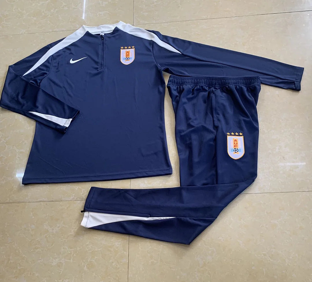 2025/2026 Uruguay National Half-Pull Training Suit Royal blue Jersey 1:1 Set