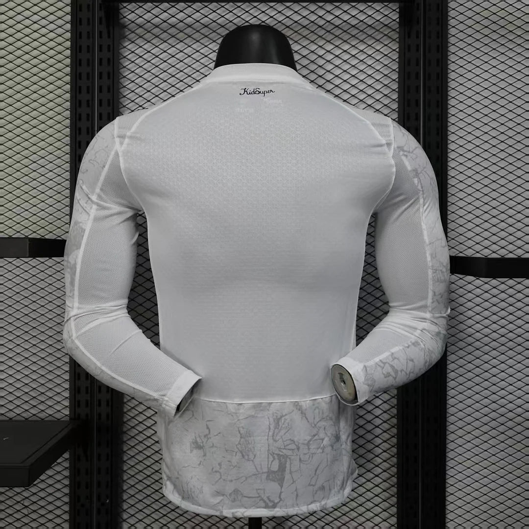 2025/2026 Long Sleeve Player Version Manchester City KidSuper Joint Edition White Football Shirt 1:1