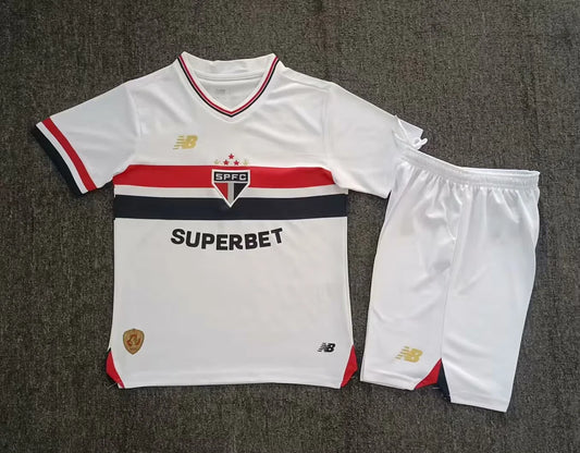 2025/2026 S?o Paulo Home Football Jersey 1:1 Kids Size