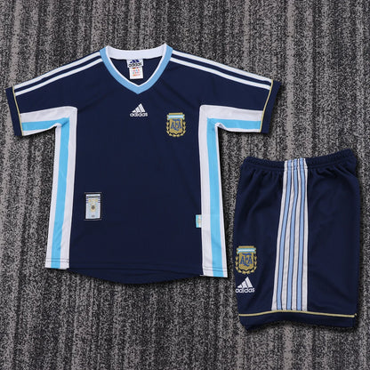 1998 Retro Argentina National Team Away Jersey 1:1 Kids Size