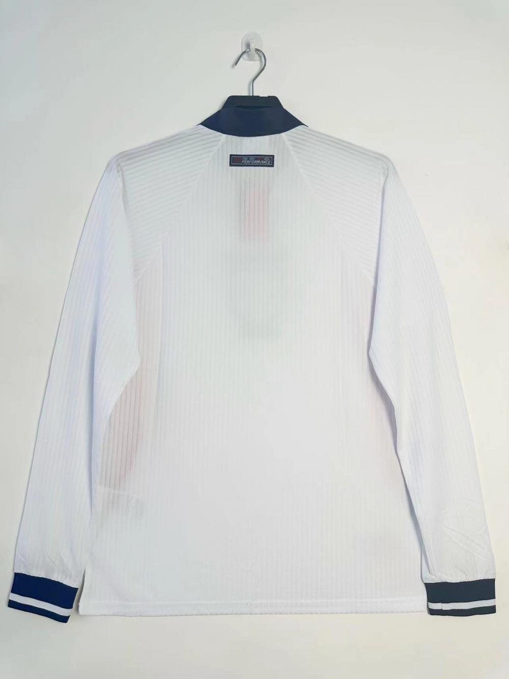 1998 Retro Long Sleeve England Home Soccer Jersey 1:1