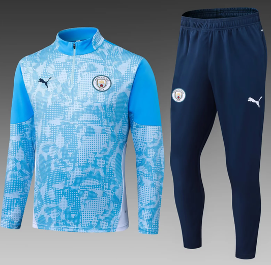 2025/2026 Manchester City Half-Pull Training Suit Bule Football Shirt 1:1 Set