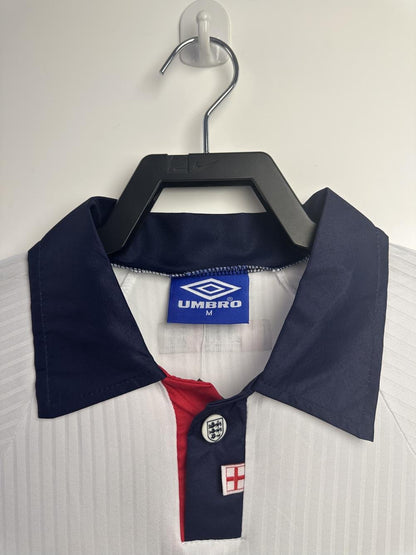 1998 Retro Long Sleeve England Home Soccer Jersey 1:1