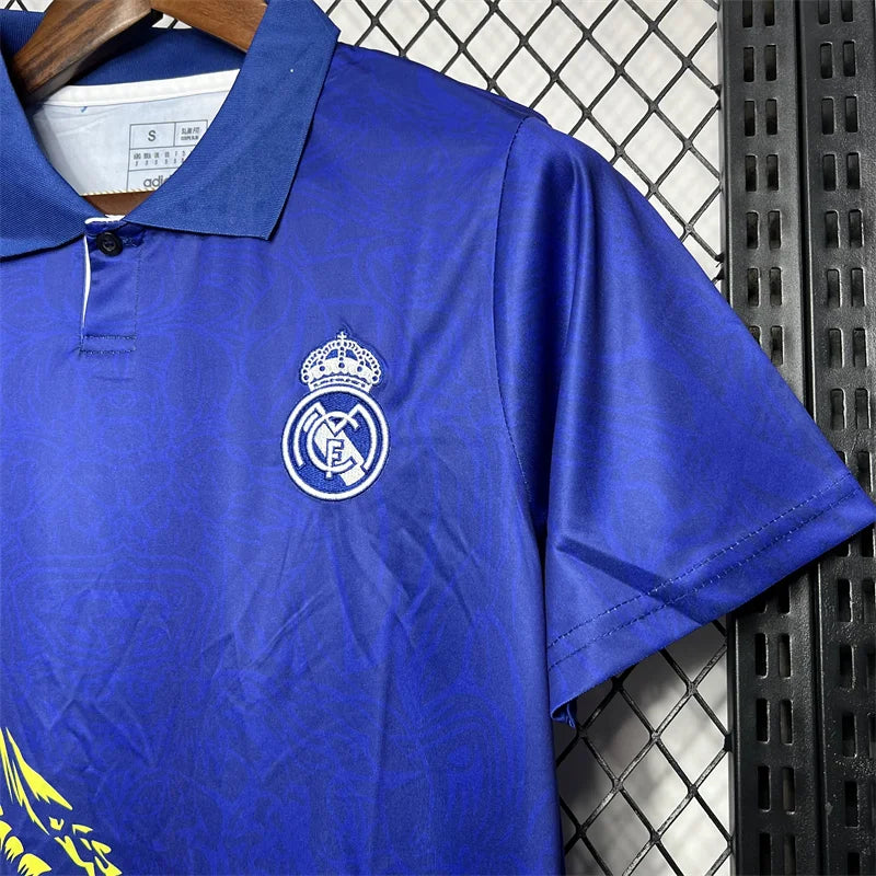 2024/2025 Real Madrid Blue Dragon pattern Special Edition Jersey