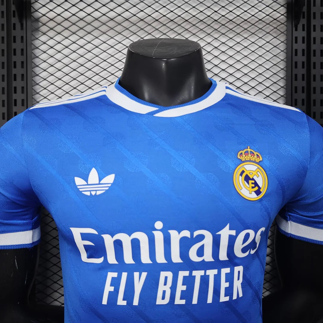 2025/2026 Player Version Real Madrid Third Away Blue Football Jersey 1:1