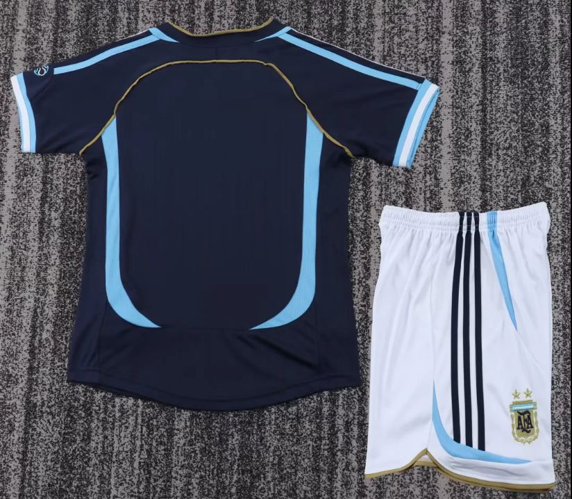 2006 Retro Argentina National Team Away Football Jersey 1:1 Kids Size