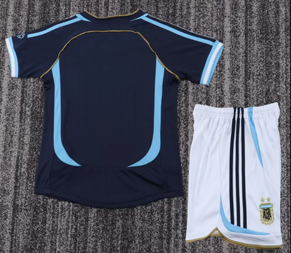 2006 Retro Argentina National Team Away Football Jersey 1:1 Kids Size