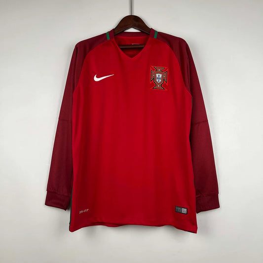 2016 Retro Long Sleeve Portugal Home Football Shirt 1:1