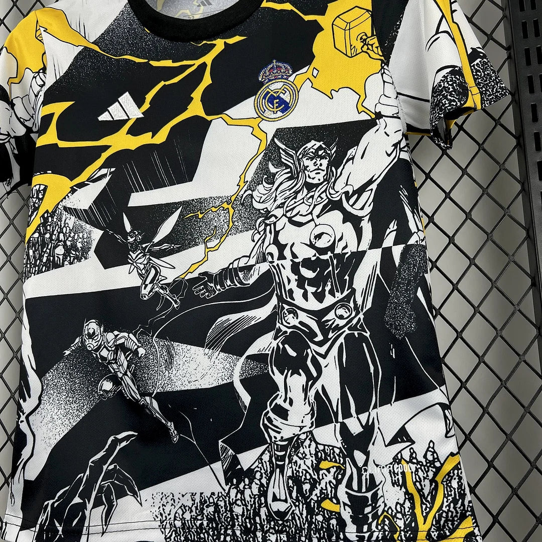 2025/2026 Real Madrid Collaboration With Marvel Football Shirt 1:1 Kids Size