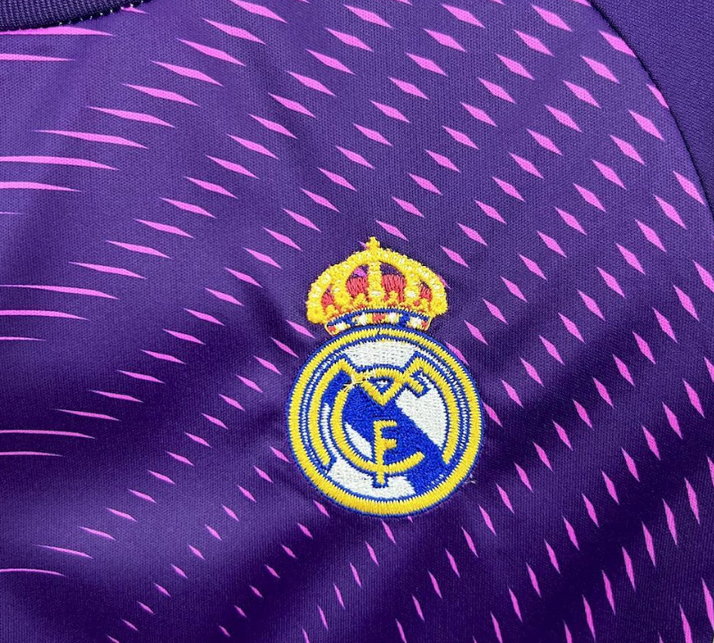 2025/2026 Real Madrid Goalie Purple Football Jersey 1:1 Kids Size