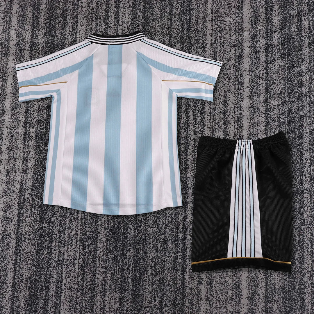 1998 Retro Argentina National Team Home Jersey 1:1 Kids Size