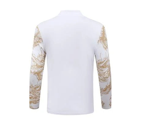 2024/2025 Real Madrid Royal White print special edition Half-Pull Training Suit Football Shirt 1:1 Set