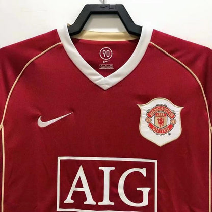 2006/2007 Retro Long Sleeve Manchester United Home Football Shirt 1:1