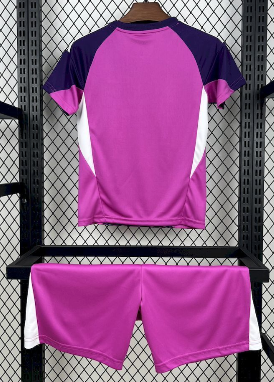 2025/2026 Real Madrid Goalie Purple Football Jersey 1:1 Kids Size