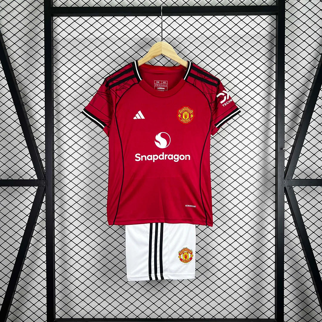 2025/2026 Manchester United Home Football Jersey 1:1 Kids Size