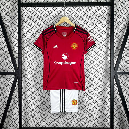 2025/2026 Manchester United Home Football Jersey 1:1 Kids Size
