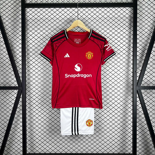 2025/2026 Manchester United Home Football Jersey 1:1 Kids Size