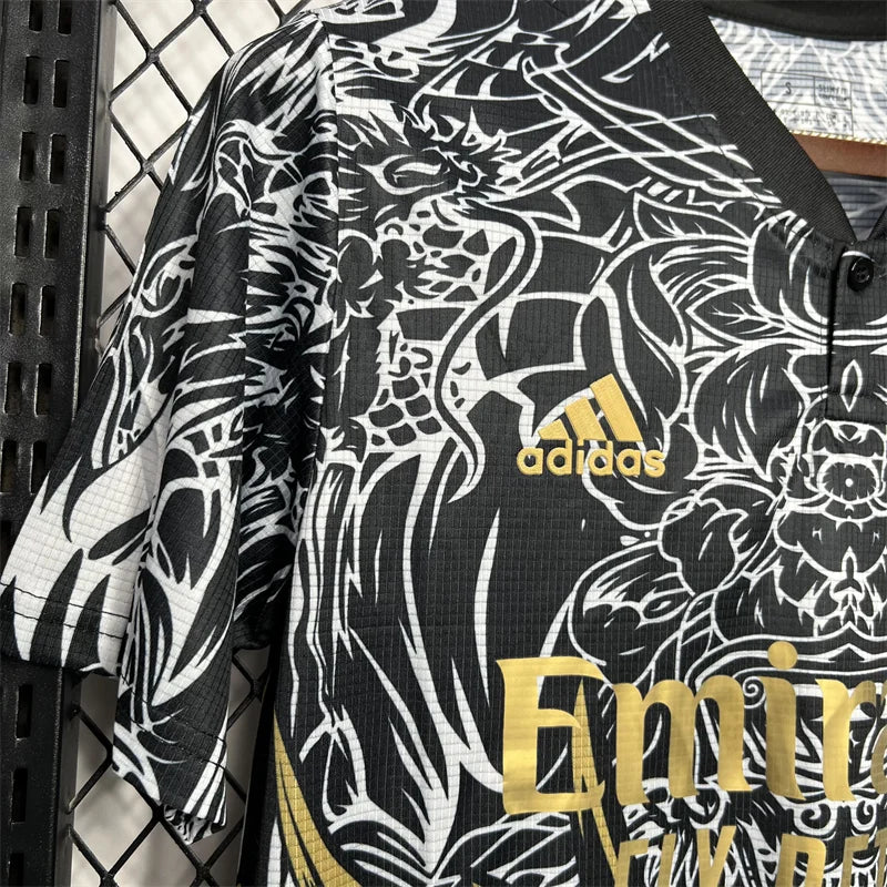 2024/2025 Real Madrid Black Dragon pattern Special Edition Jersey