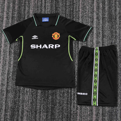 1998-1999 Retro Manchester United Third Away Football Shirt 1:1 Kids Size