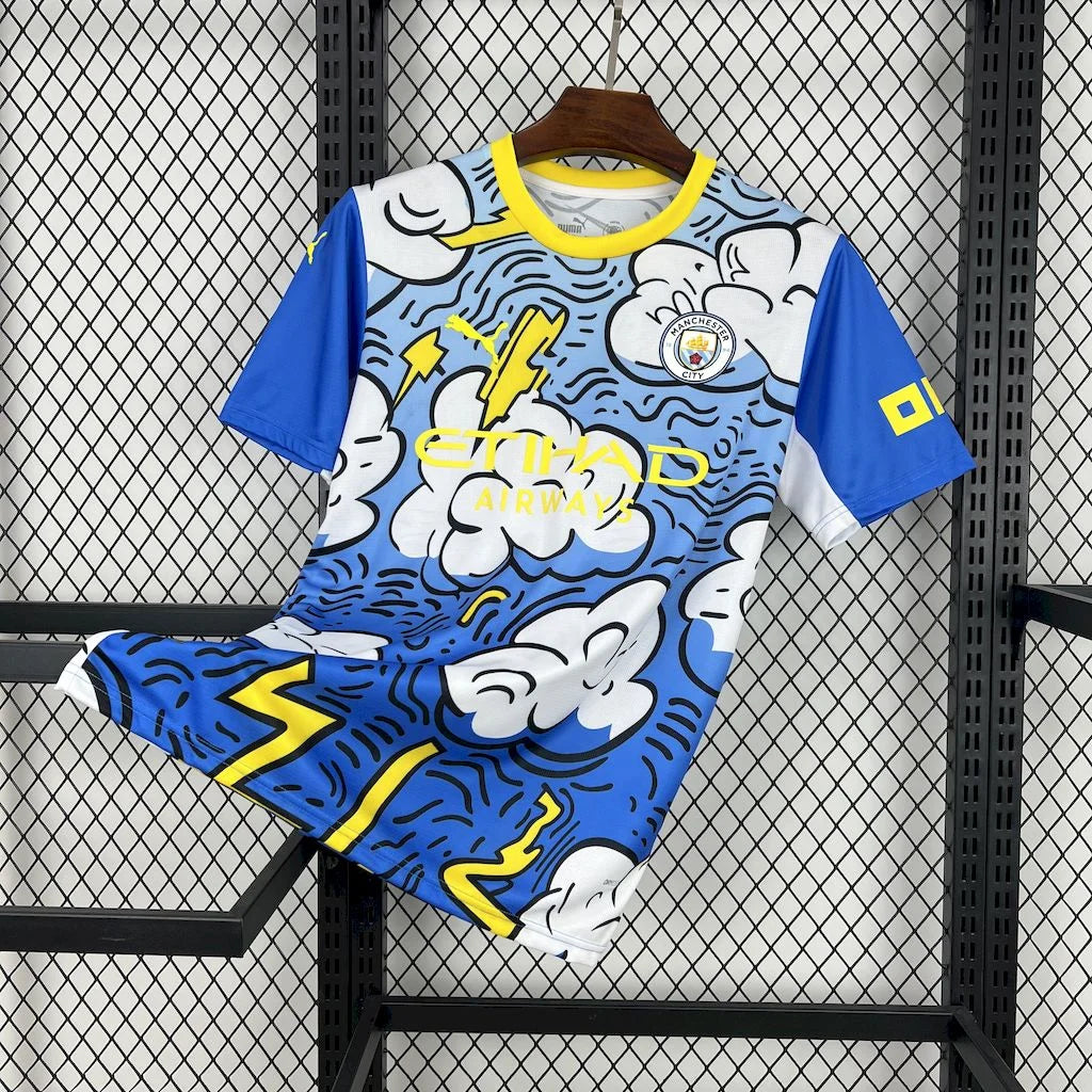 2025/2026 Manchester City Blue and White Concept Version Football Jersey 1:1