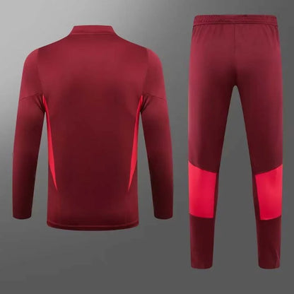 2023/2024 Manchester United Half-Pull Training Suit Purplish red Football Shirt 1:1 Set