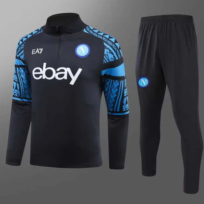 2023-2024 Napoli Half-Pull Training Suit Dark blue Football Shirt 1:1 Set