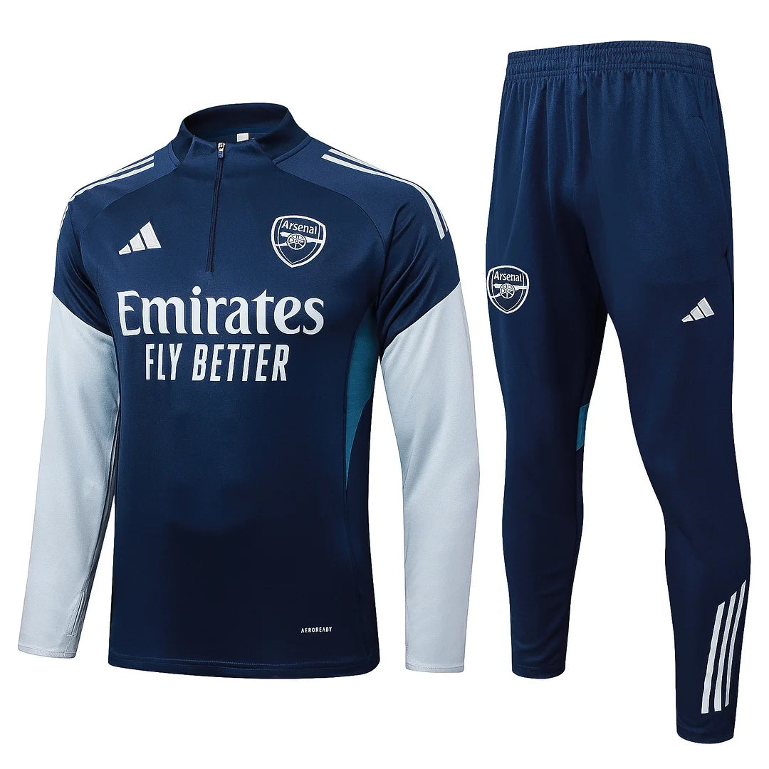 2025/2026 Arsenal Half-Pull Training Suit Royal Blue Football Shirt 1:1 Set 01