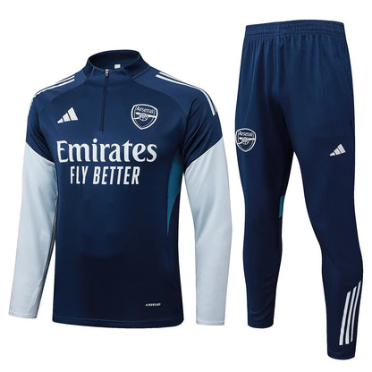 2025/2026 Arsenal Half-Pull Training Suit Royal Blue Football Shirt 1:1 Set 01