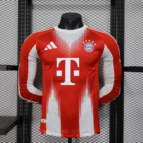 2025-2026 Long Sleeves Player Version Bayern Munich Home Football Shirt 1:1