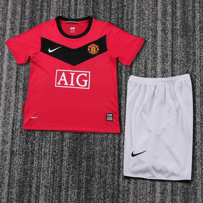 2009-2010 Retro Manchester United Home Football Shirt 1:1 Kids Size