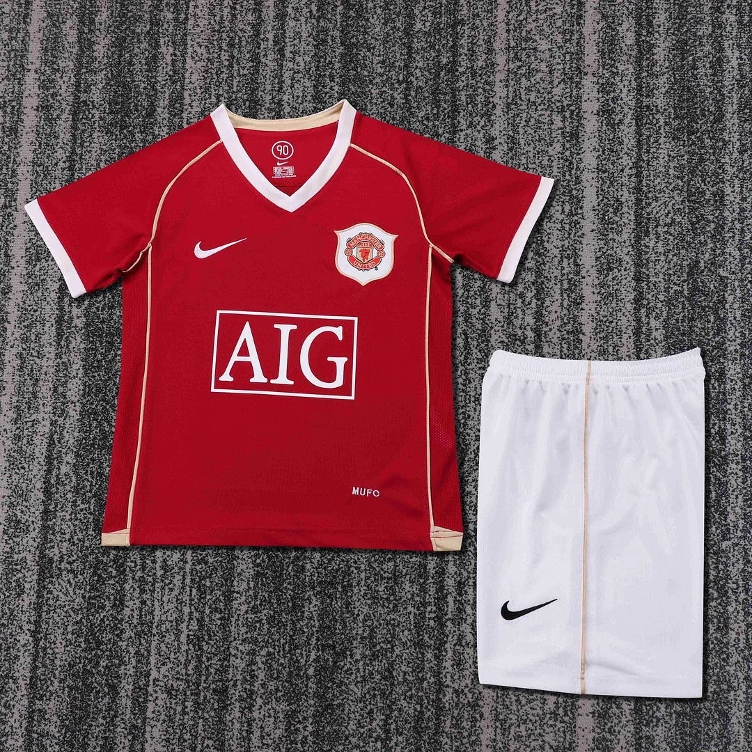 2006-2007 Retro Manchester United Home Football Shirt 1:1 Kids Size