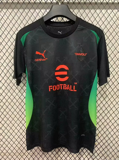 2025/2026 AC Milan Pre-match training uniforms Black Football Jersey 1:1