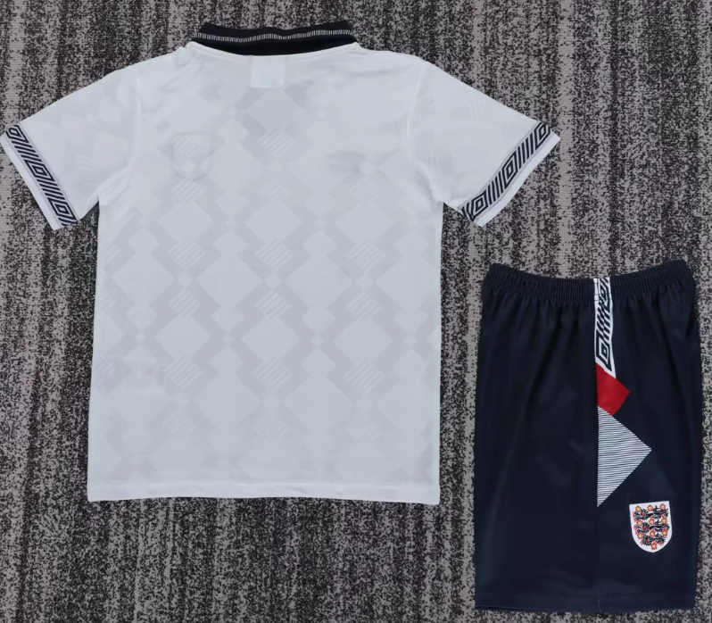 1990 Retro England Home Football Jersey 1:1 Kids Size